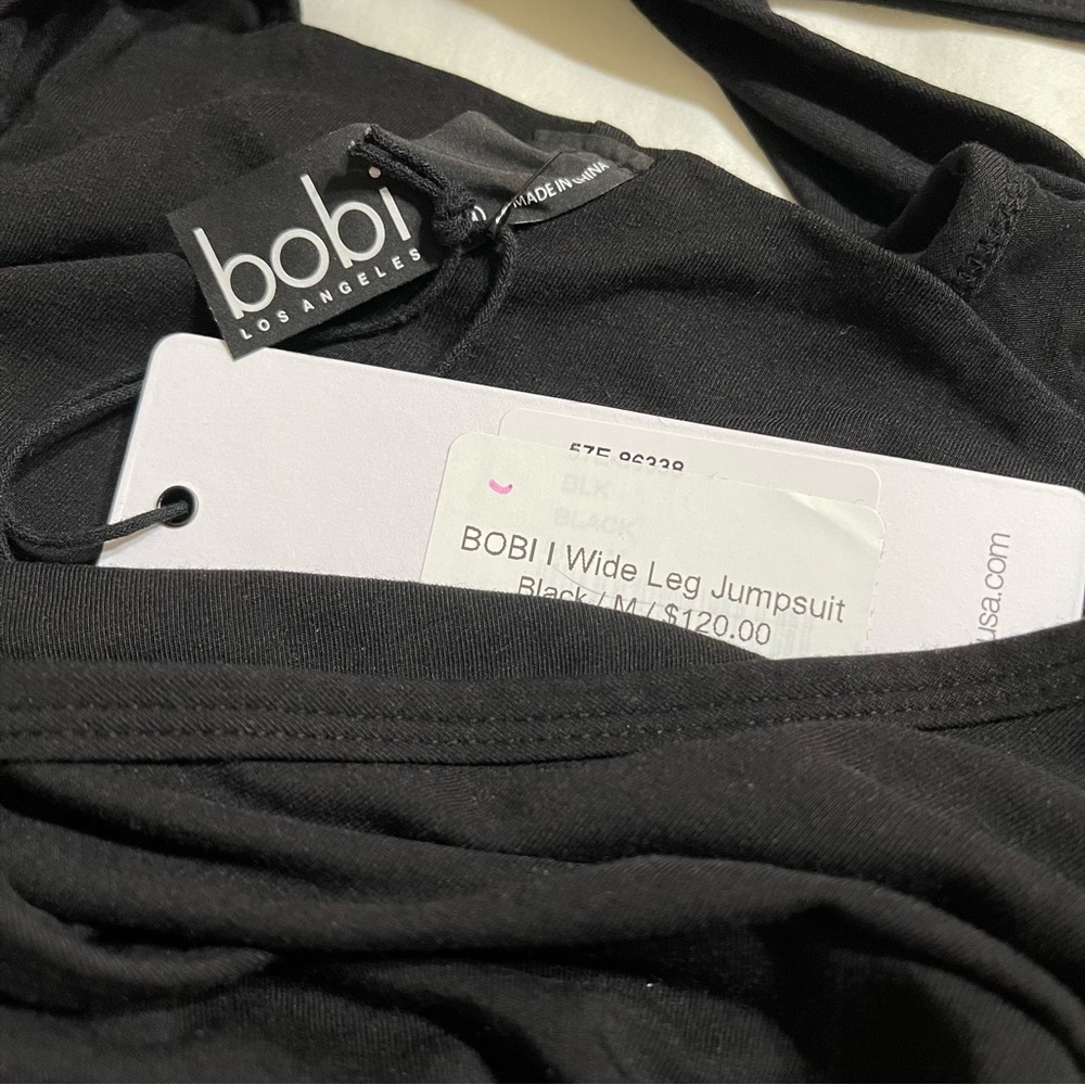 Bobi Black Cross-Back Wide Leg Jumpsuit - Picture 7 of 12